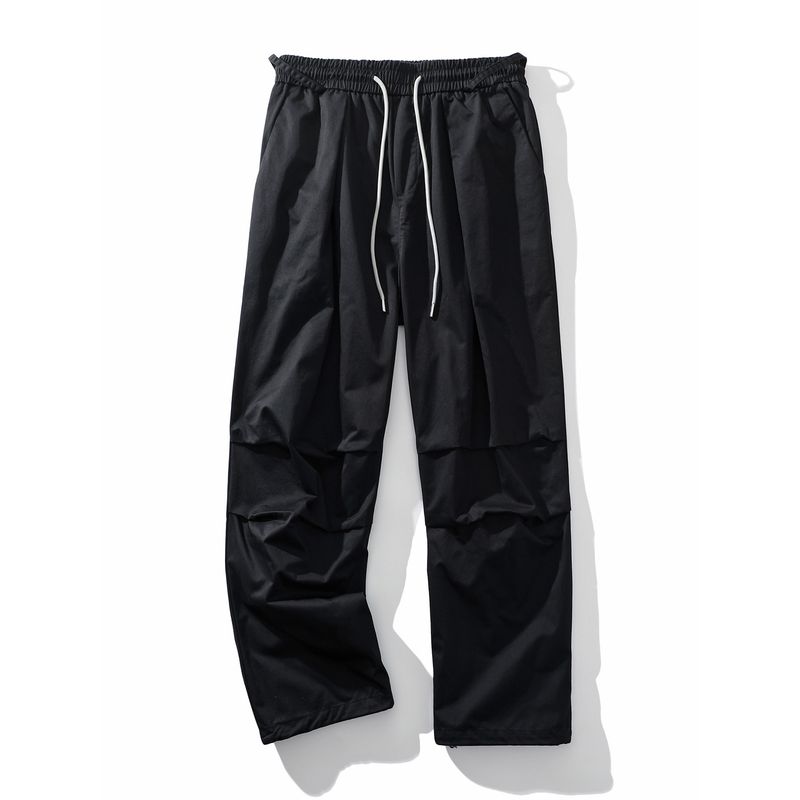 American Retro Heavy-Duty Pure Cotton Pleated Paratrooper Cargo Pants for Men, Spring and Autumn Loose Pants, Export Men's Casual Long Pants