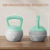 Kettlebell, 12 Kg, Sand Filled Metal, Non-Slip Handle, 21 X 21 X 30 Cm, Green and Grey