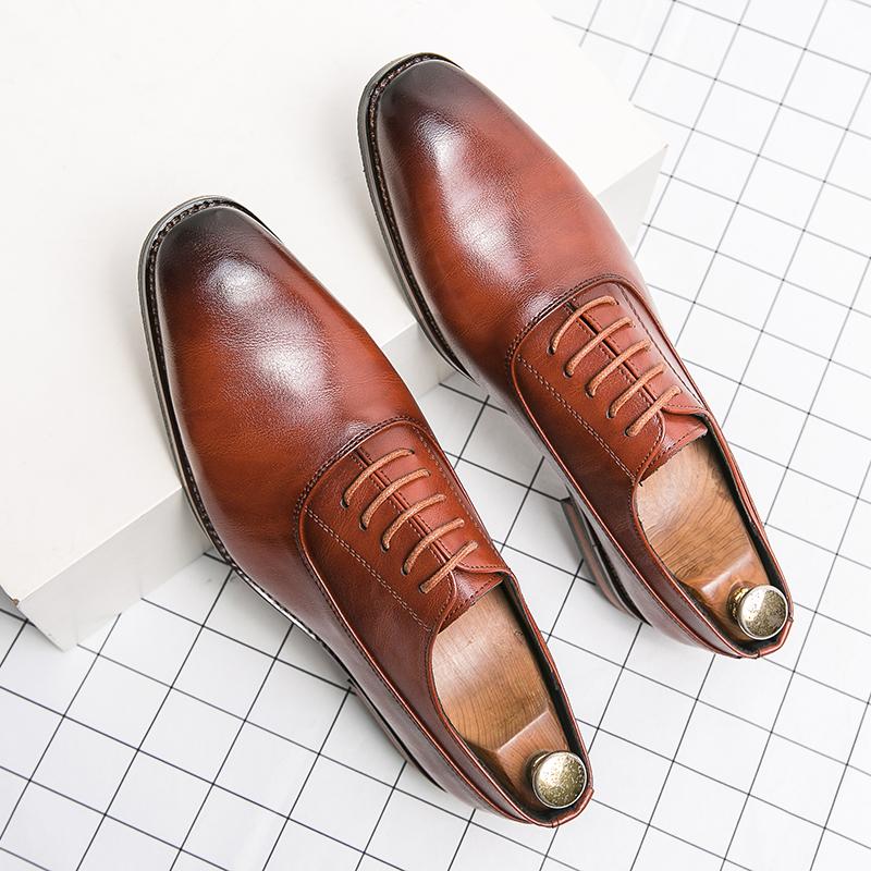 Leather Shoes Young British Dress Casual Business Sense Leather Shoes Wedding Groom Suit Height Increase