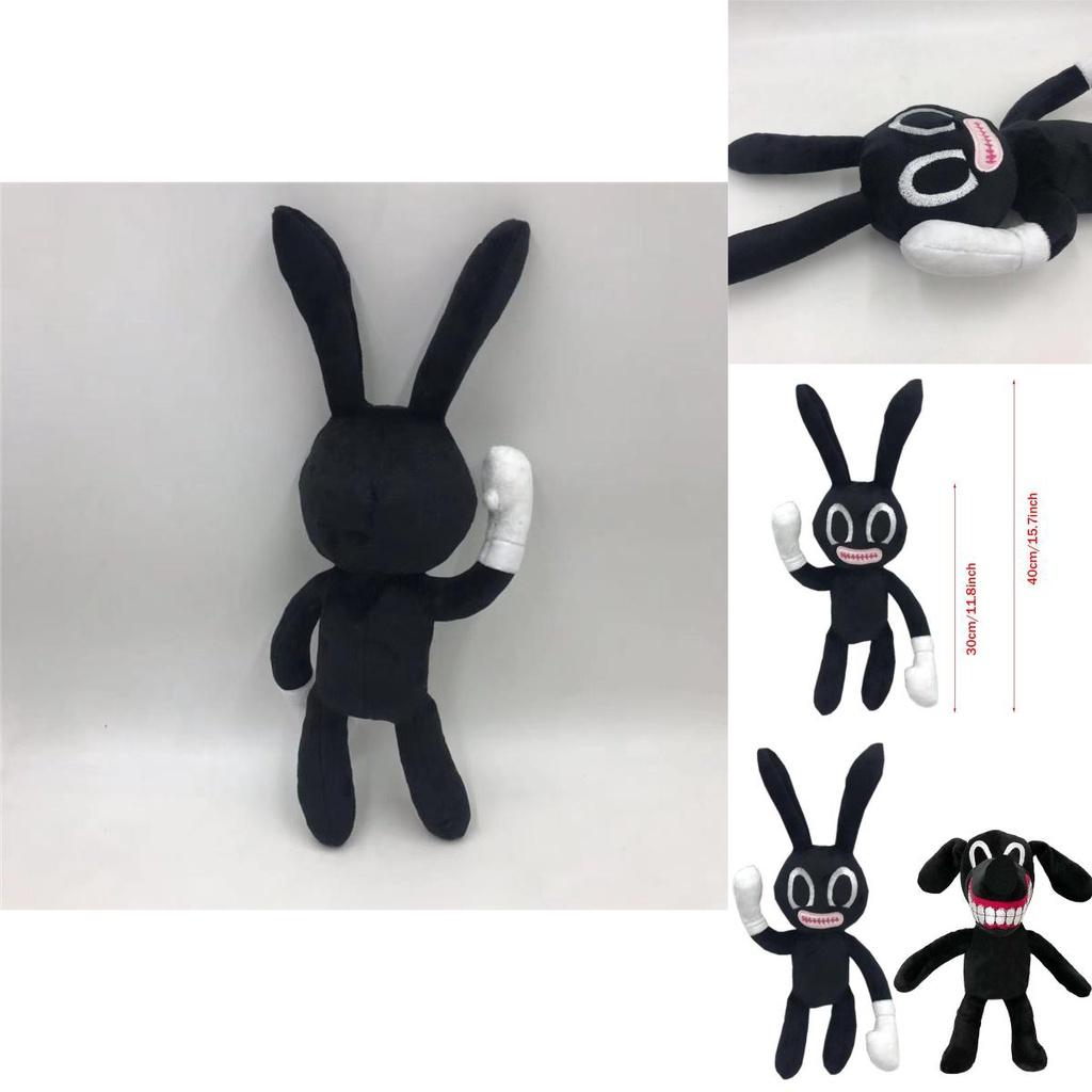 Adorable And Spooky Siren Head Horror Black Bunny Plush Stuffed Doll For Kids