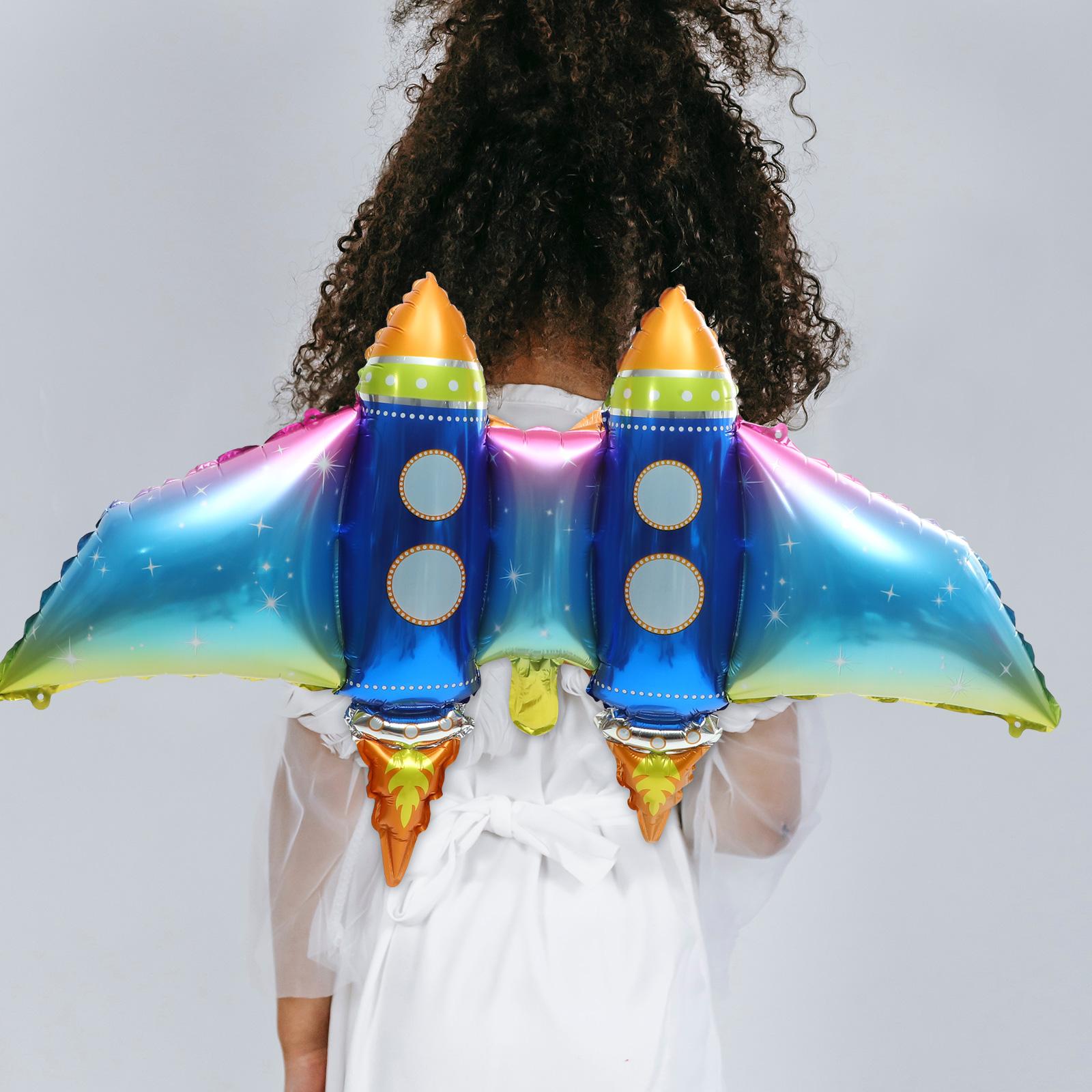 

5 шт. Шары-крылья ракеты для вечеринки, Унисекс, Надувной костюм, Летные принадлежности, Фея, Алюминиевая пленка, Мужчины и женщины