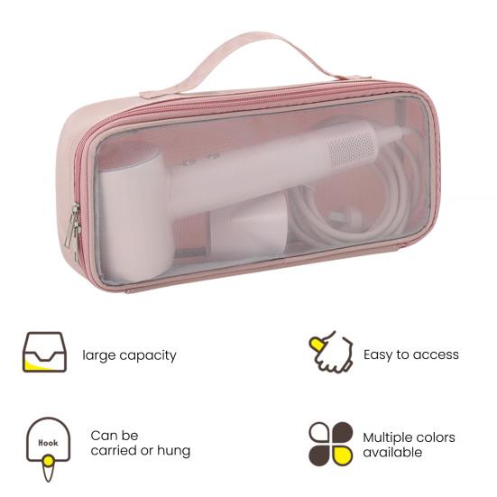 Travel Hairdryer Pouch Zippered Hair Curler Storage Bag Dustproof Hair Dryer Bag with Handle Organizer for Dyson Hair Dryers
