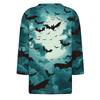 Women's Fashion Casual Three-quarter Sleeve Halloween Printed Round Neck Top