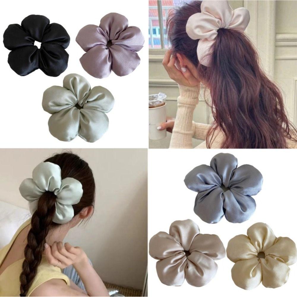 Flower Shape Elastic Hair Band Oversized Flower Flower Hair Rope Oversized Flower Scrunchie  Ladies