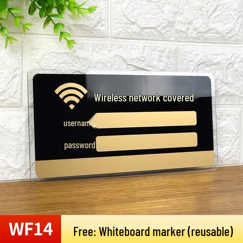 Longchan Acrylic Wi-Fi Sign - 2 Pack