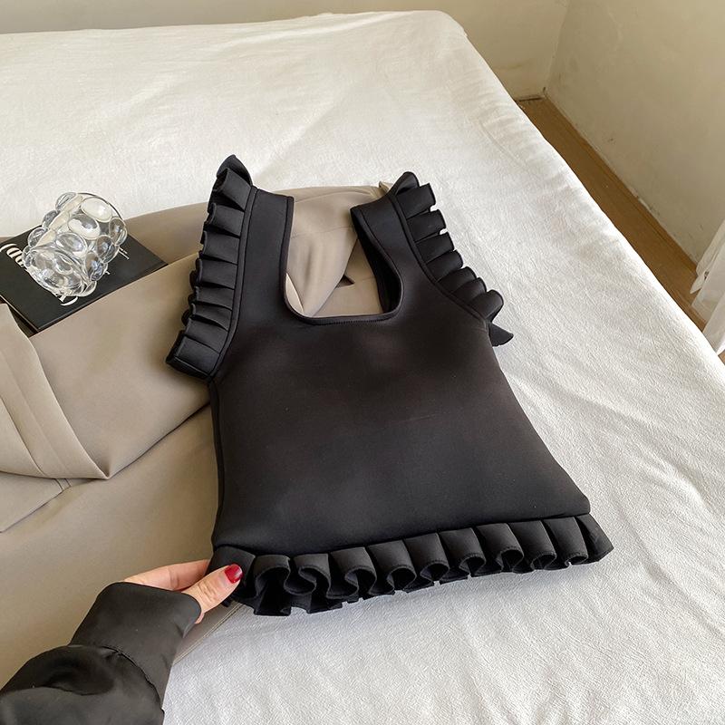 

Велика місткість популярна сумка через плече 2024 весна нова ніша лук сумка-месенджер модна проста жіноча сумка чорний