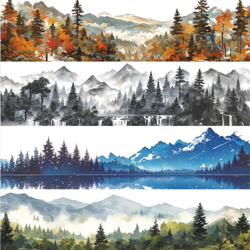 1 Rolle PET Wasserdichtes Klebeband Natural Healing Serie Für DIY Handbuch Wasserbecher Umschlag Tagebuch Glasbecher Dekoration