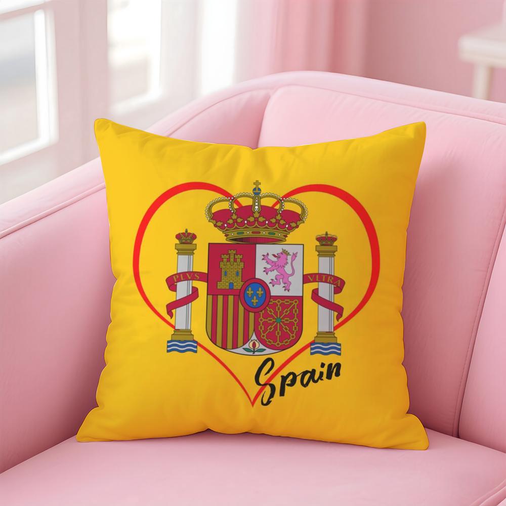 Spain ESP flag Cushion Cover EcoFriendly Odorless Healthy Pillowcase Soft Comfortable KidSafe No Filling
