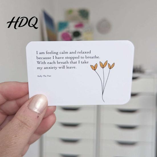 Rustgevende Pocket Poëzie 1 Set Gedicht Kaart met Opbergzak Stress Angst Verlichting Positief