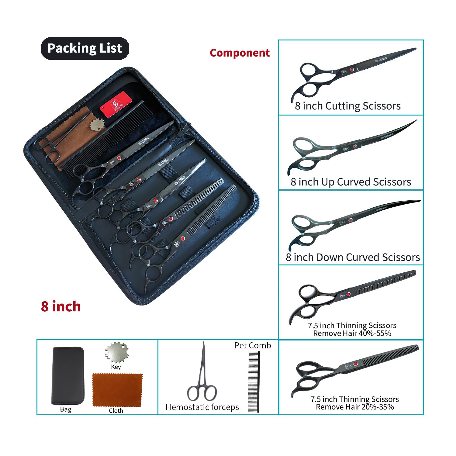 

Sangelar 7-дюймовые 8-дюймовые ножницы для ухода за домашними животными, набор профессиональных ножниц для домашних животных, инструменты для стрижки домашних животных, инструменты для шерсти, набор для ухода за собаками, набор для ухода за собаками, кошк