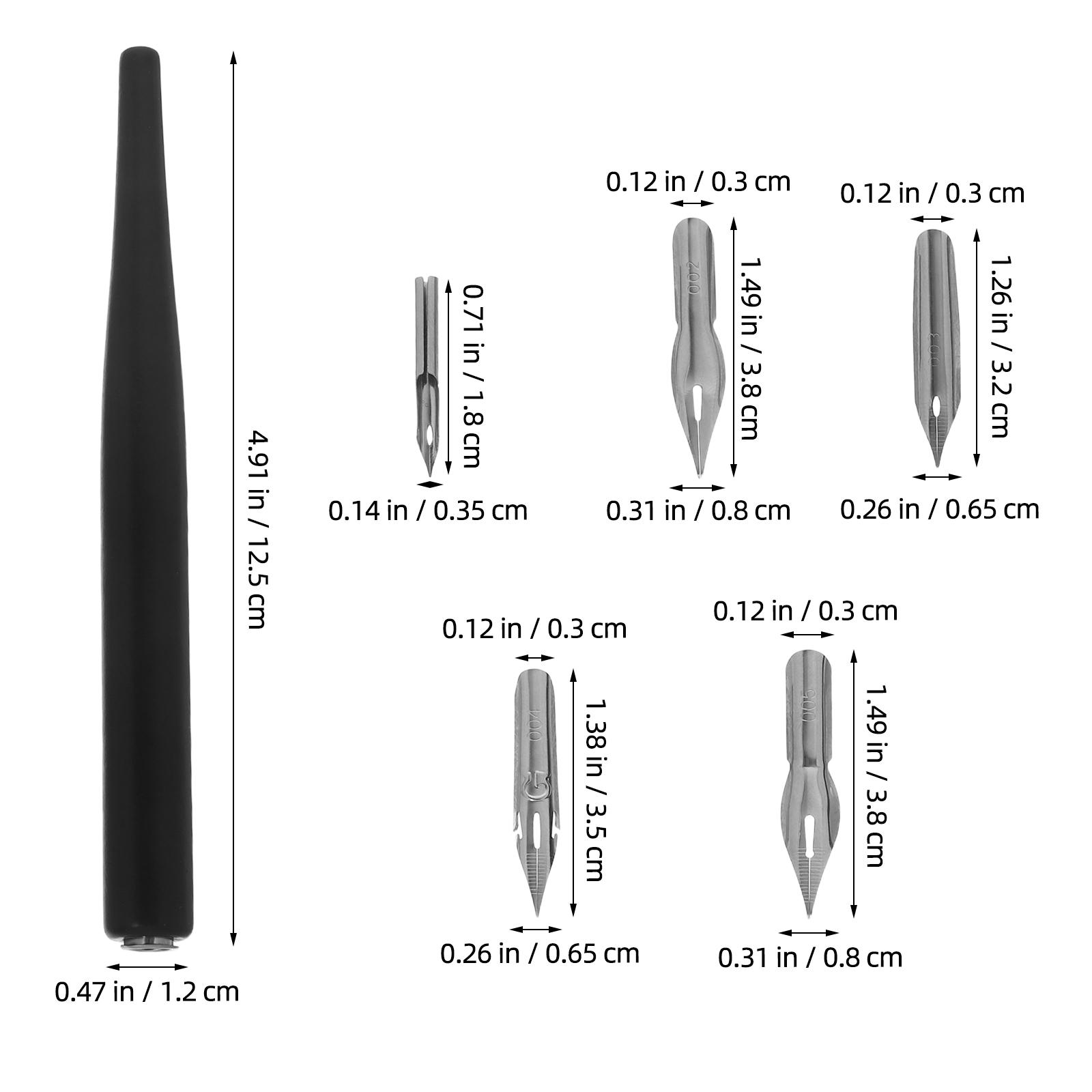 Wooden Dip Pen Tips Cartoon Drawing Pens Nibs Fountain Calligraphy Stainless Steel Ink Dipped Supplies Precision Grip Durable