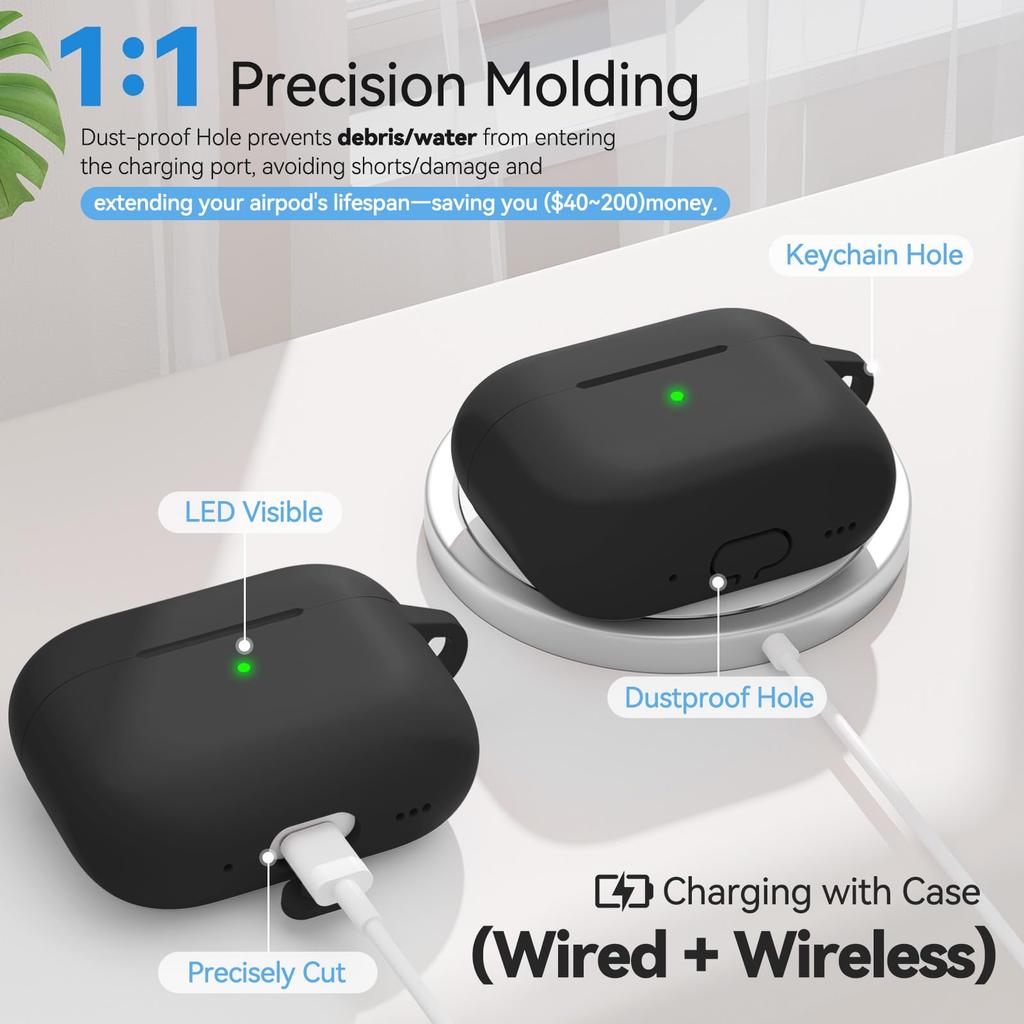 Für AirPods Pro 3. Generation Hülle Neue Weiche Silikonhülle für AirPods Pro 3 Schutzhülle mit Reinigungsset für AirPods Pro 3