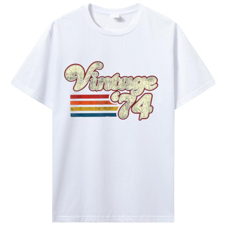 Staré Vintage 1974 Narozeninové Pánské Dámské Tričko Manželka Manžel Dárky k Narozeninám Nápisy Citát Grafické Oblečení Oversized Tričko