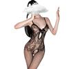 Women's Open Crotch Bow Body Stockings Fishnet Sexy Lingerie Set Temptation