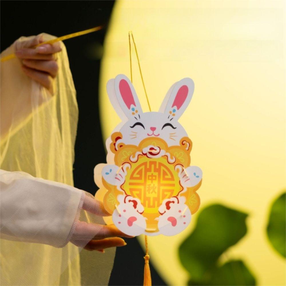 Chinese Style Handheld Rabbit Lantern Cartoon Traditional Craft Lantern Rabbit Lantern Children