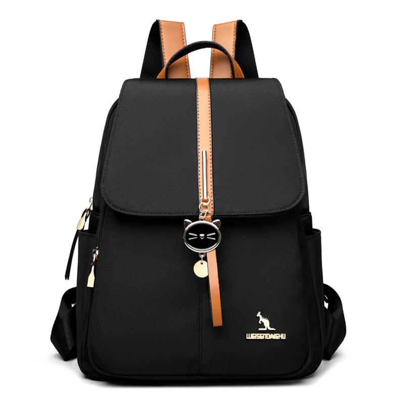 

Водонепроницаемый рюкзак Оксфорд женский дорожный рюкзак большой вместимости легкий школьный рюкзак чёрный