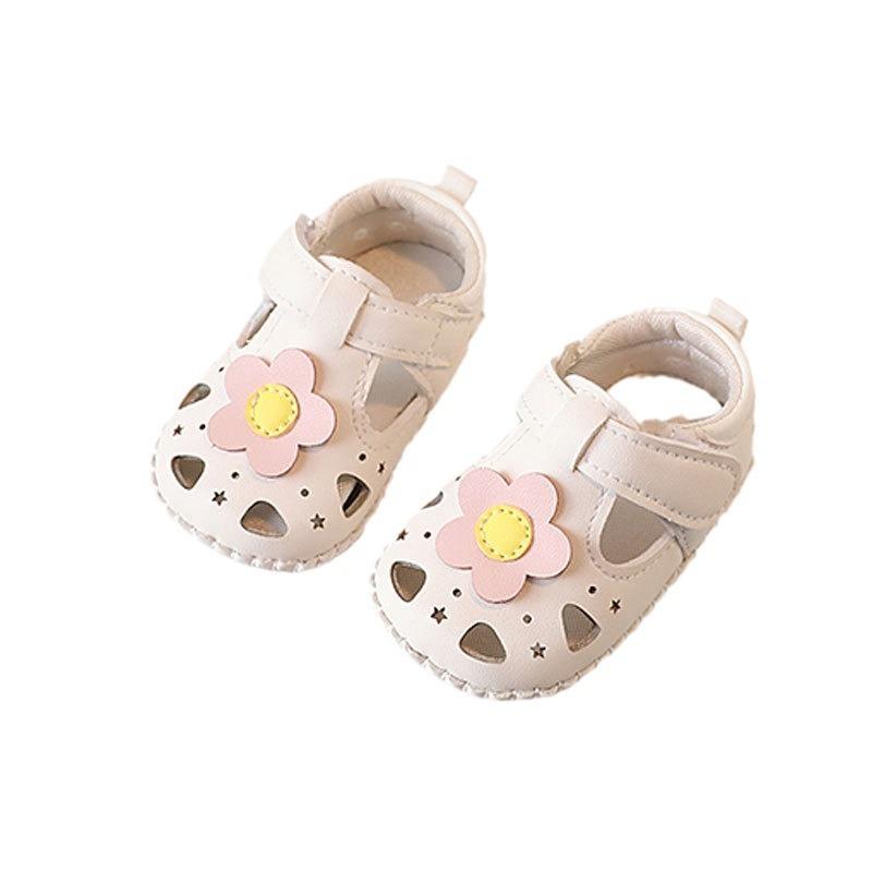 Lauflernschuhe für Baby-Mädchen im Alter von 6-12 Monaten. Einjährige Prinzessinnen-Stil Sandalen mit weicher Sohle, geeignet für Frühling und Sommer.