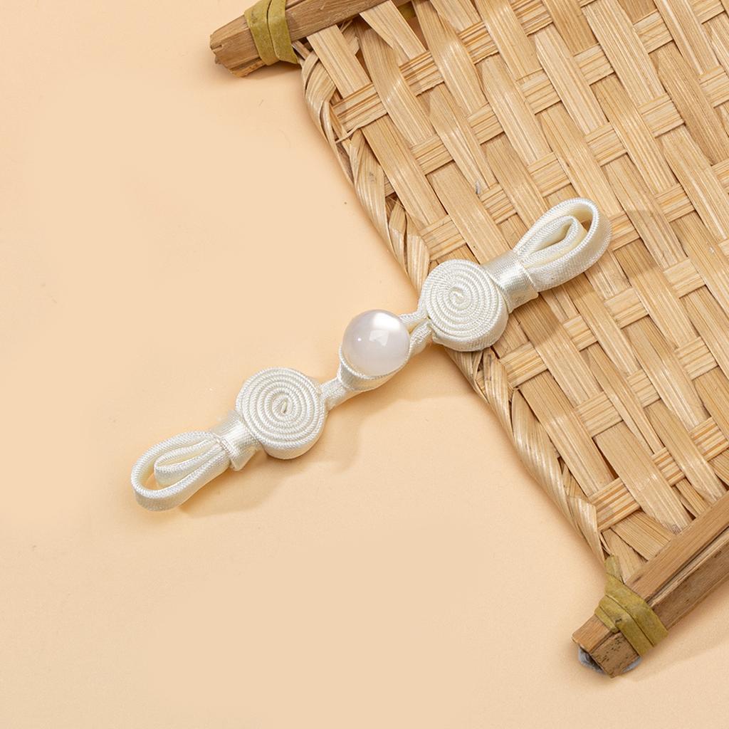 5pcs Chinese Qipao Frog Closures Jade Bead Snail Coil Buttons Handwoven Vintage Hanfu Accessories Traditional Dress Decor