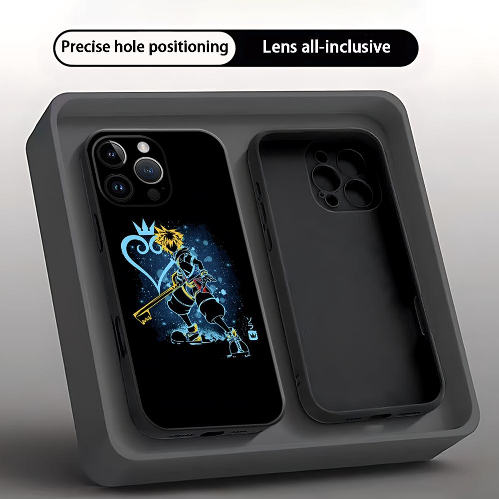 Hot Kingdom Hearts Game Phone Case For iPhone 16 16e 15 14 13 12 11 XS XR Plus Mini Pro Max Soft Black Shockproof Cover