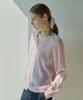 VLETI Summer Raglan Button Round-Neck Knit Cardigan (Pink)