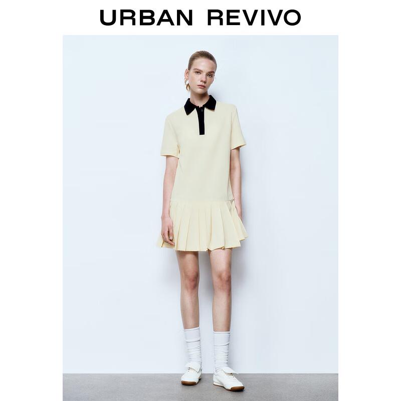 

Женское мини-платье А-силуэта с контрастным воротником поло L