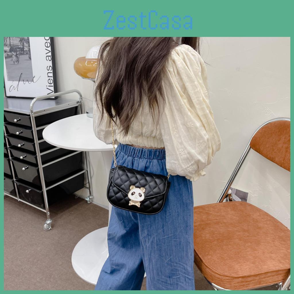 Trendy Girls Panda Pattern Kids Lightweight Crossbody Bag For Daily Outfits