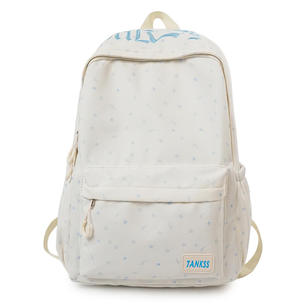 Schoolbag Korean Version Ins Fashion Versatile Polka Dot Backpack Women's Large Capacity College Style Student School Bag Leisure Foreign Style 