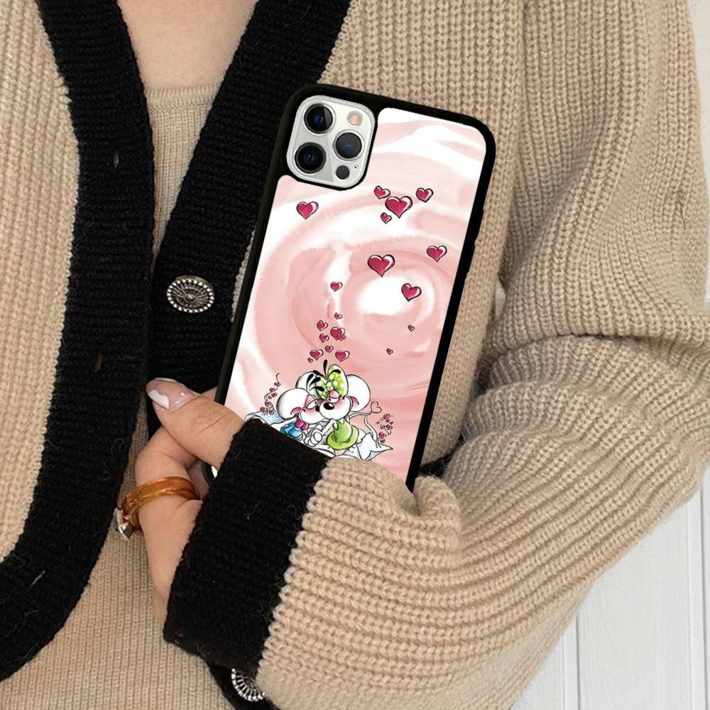 Kreslený kryt na telefon D-Diddl pro iPhone 17 16 15 14 13 Plus 12 11 Pro Max PC+TPU Zadní kryt