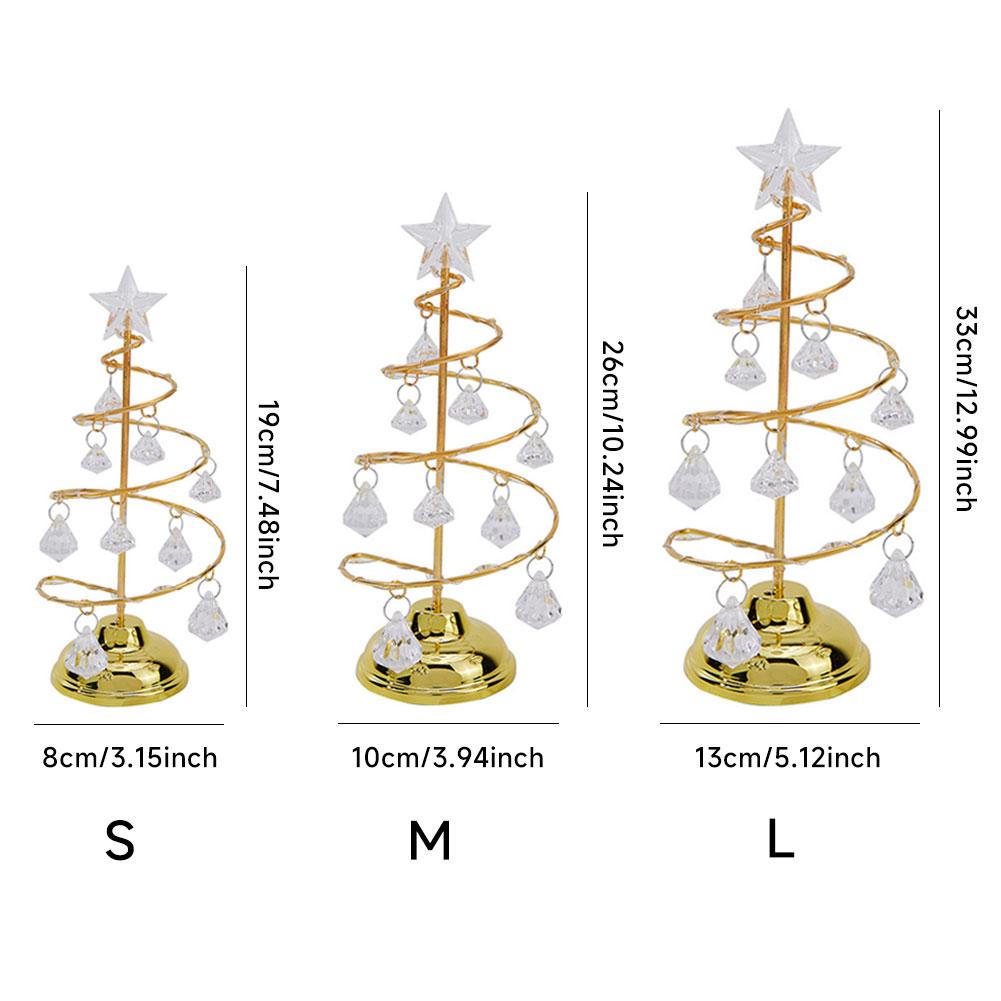Kristall Weihnachtsbaum Nachtlicht Weihnachtsgeschenk Ornament Tischlampe Kristall Schreibtischdeko Licht Schlafzimmer Wohnzimmer Weihnachtslichter