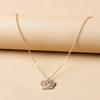 Crown Necklace European and American Fashion Diamond-encrusted Collarbone Chain Personalized Alloy Gold-plated Light Luxury High-end Sweater Chain
