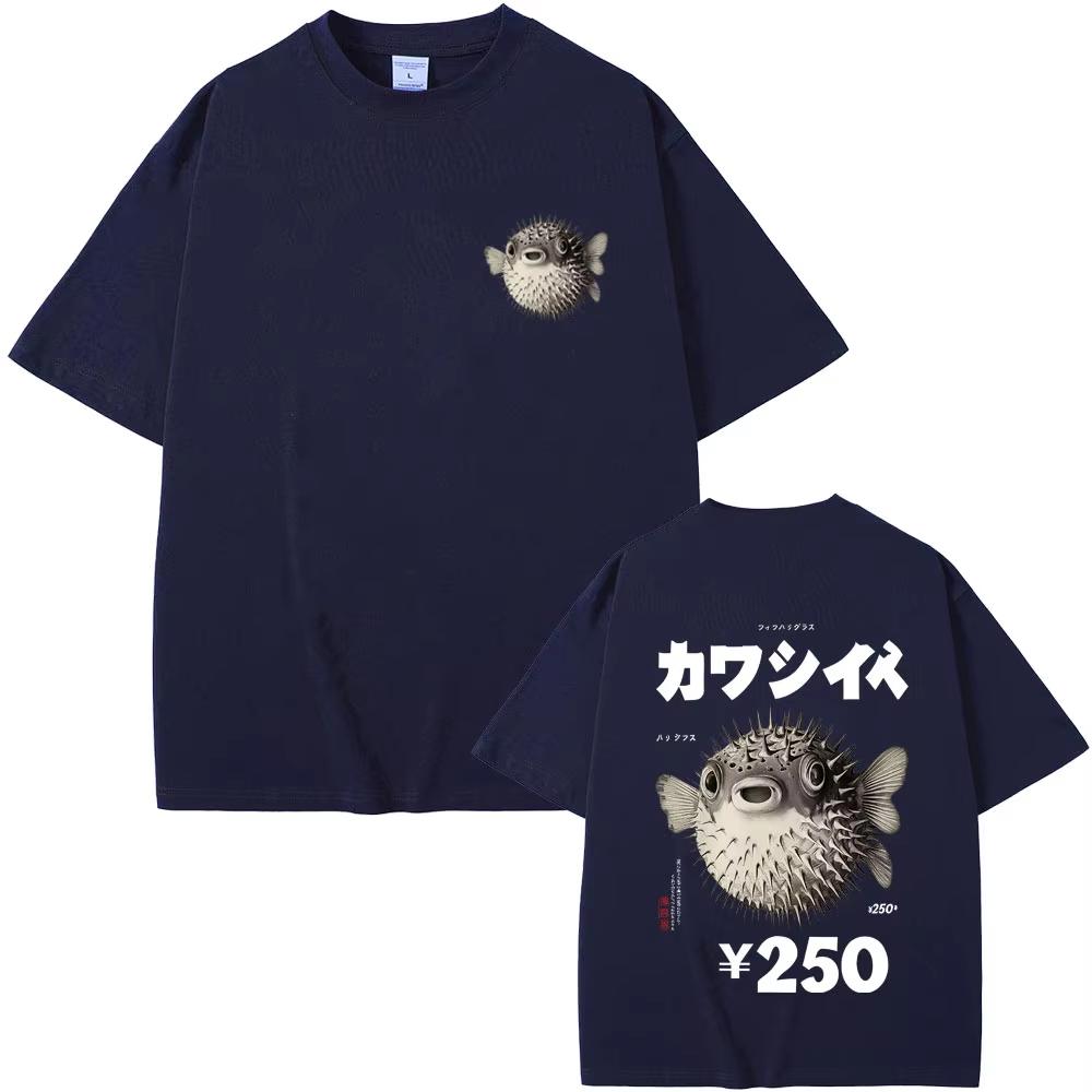 Fish Ramen Graphic T Shirts Men Women Funny Vintage Japanese Style T-shirt Man Short Sleeve T-shirt