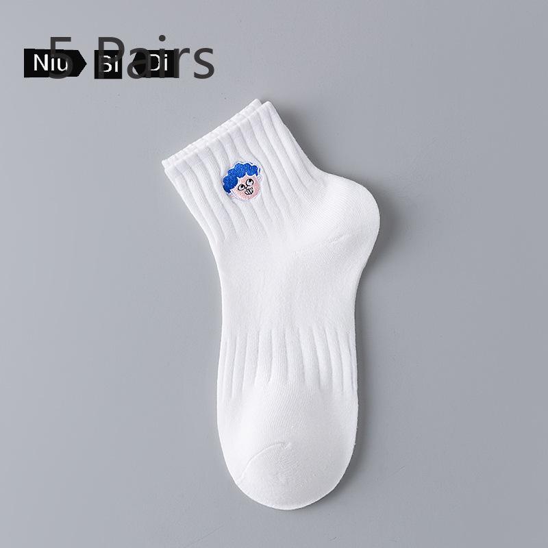 5 Pairs of Boys Summer Thin Deodorizing Cotton Sports Tube Socks