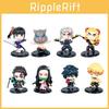 Demon Slayer Chibi Pvc Figures With 8 Character Pack For Display And Anime Memorabilia