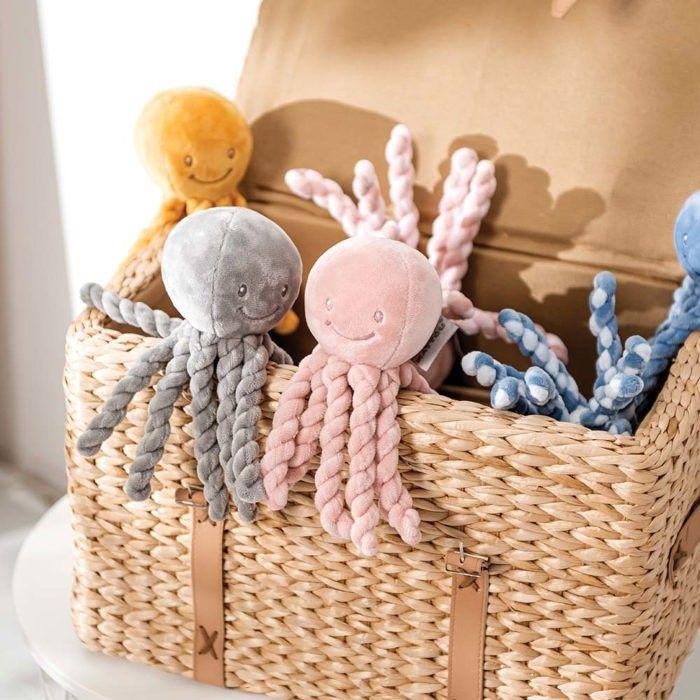 NATTOU Doudou Pieuvre Lapidou - 23 cm - 100% polyester - Rose