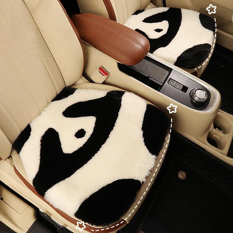Winter Plush Car Seat Cushion Cartoon Design Thick Women's Single Piece Imitation Wool No Backrest Cute New Style