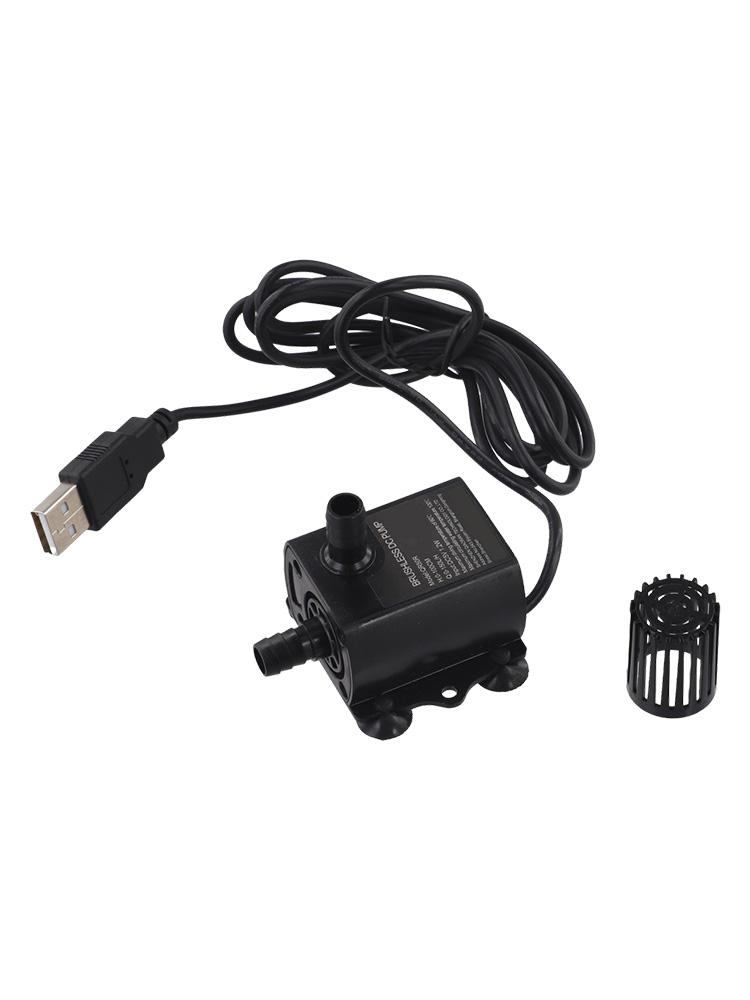 Brushless USB Water Pump with Filter Submersible Design for Fish Tanks and Water Circulation Low Noise for Comfortable Use