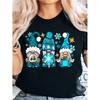 Women's Christmas Gnome Graphic T-Shirt Short Sleeve Round Neck Casual Top Washable Holiday Party Tee for Women, Gnome Gift