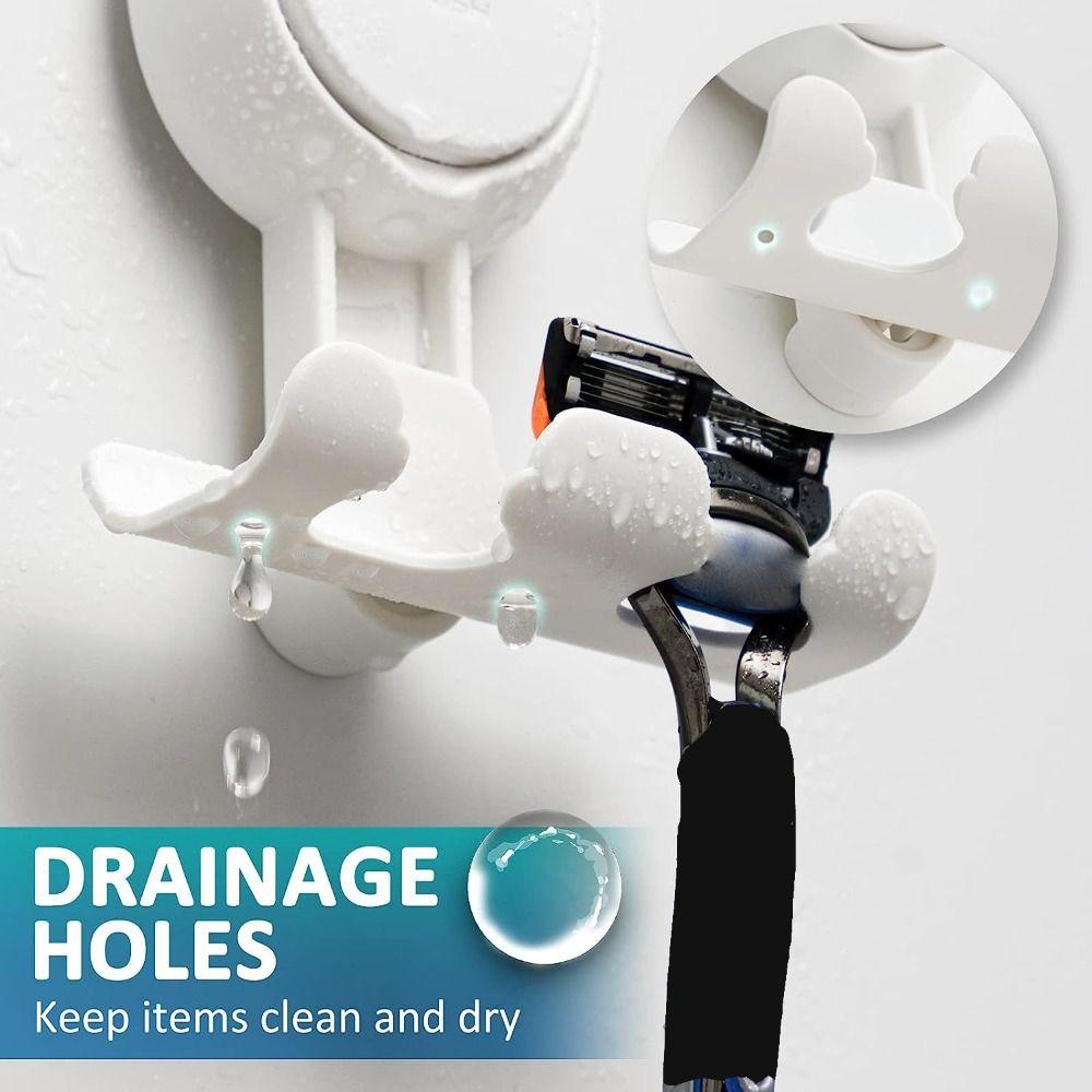 

Waterproof Removable Vacuum Suction Razor Hanger Plastic Shower Razor Holder Suction Door Hooks