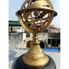 Armillary Sphere Brass Astrolabe On Wood Base ~Maritime Nautical Collectible ~ Table Décor Celestial Globe Retro Gift