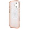 Guess Iml Metal Glitter 4G Circle Triangle Case for iPhone 16 Pink