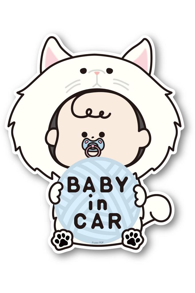 Puppy POP Baby In Car Magnet Sticker Baby Onboard Cat C Type