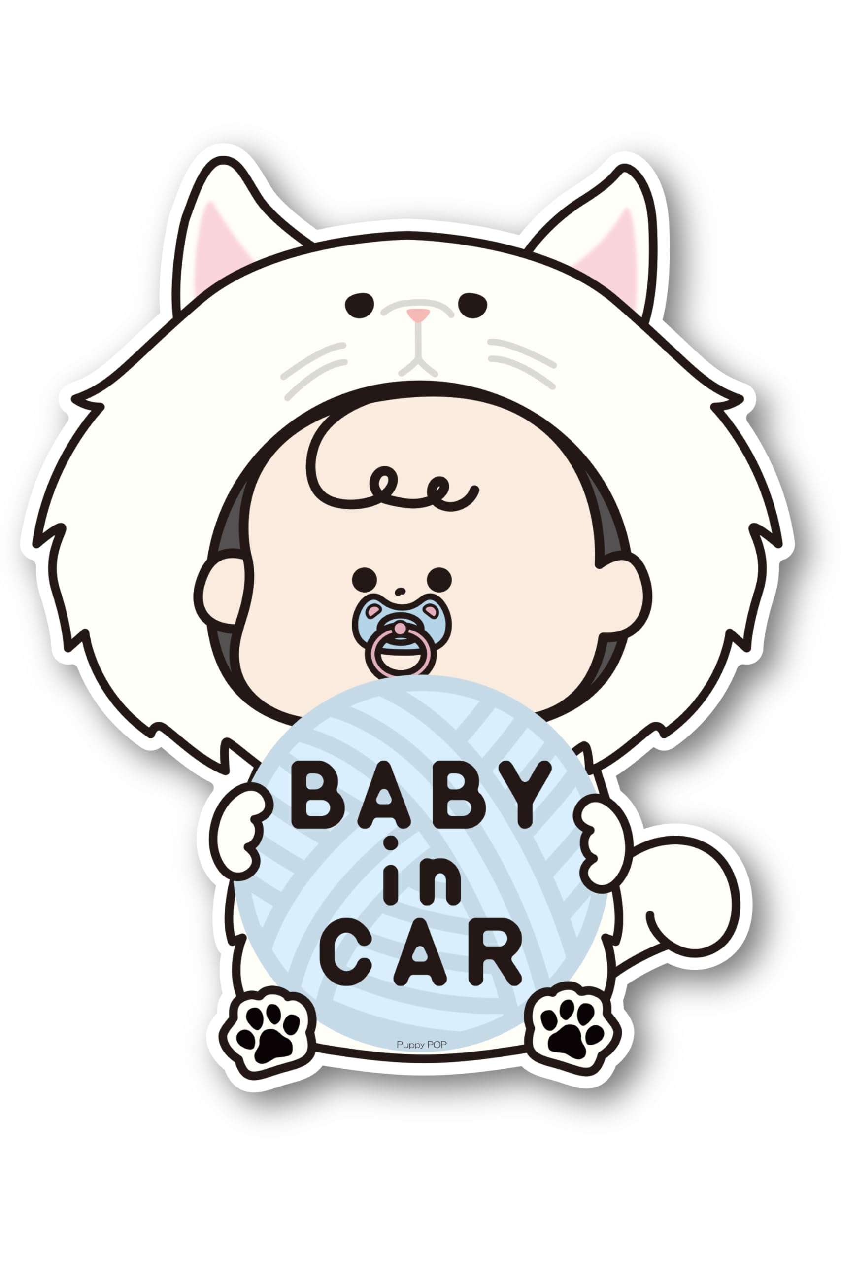 

Puppy POP Baby in Car Magnet Sticker Baby Onboard Cat C Type One size