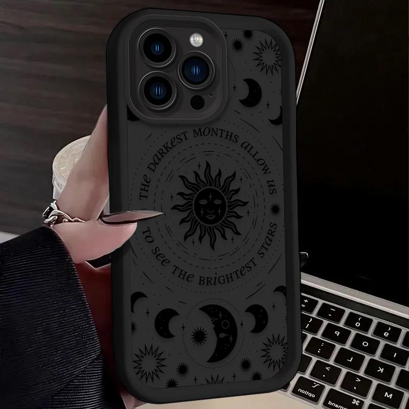 Luxury Retro Moon Sun God Phone Case For Google Pixel 9 8 7 8A 7A Pro XL 4G 5G Soft Silicone TPU Back Cover