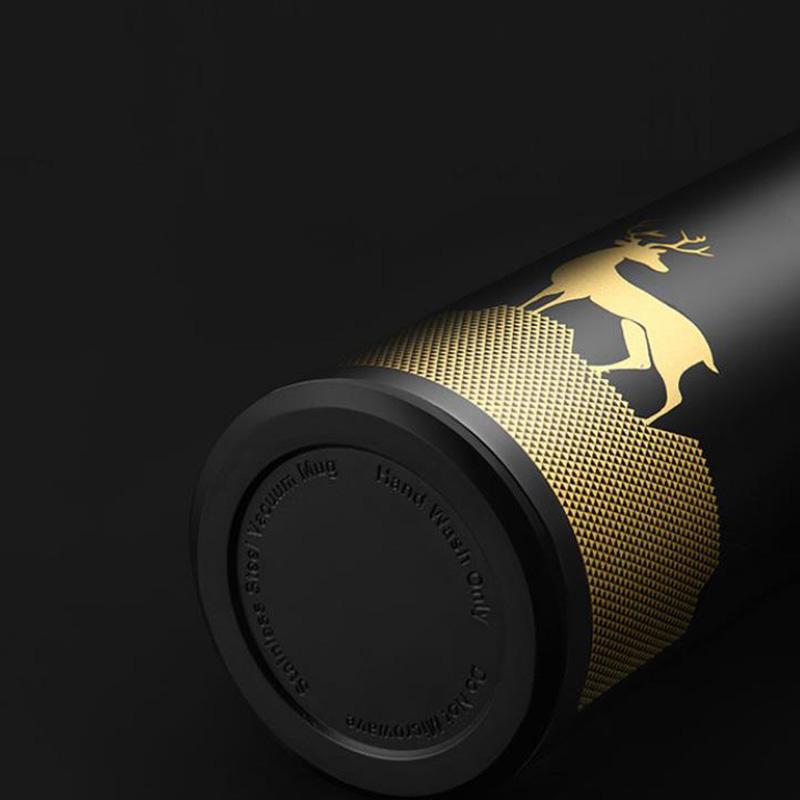 Potiskovací vakuová láhev Lucky Deer 304 z nerezové oceli Láhev na kávu a čaj na vodu 500 ml Domácí venkovní sportovní pohár na vodu