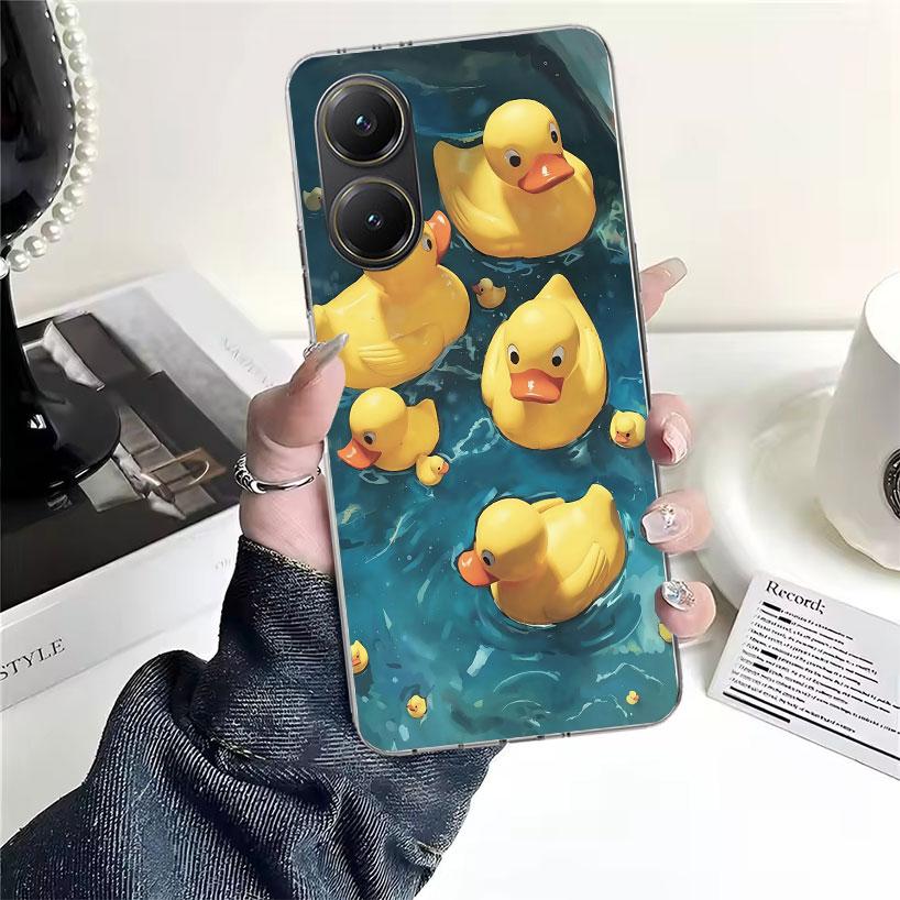 Rubber Ducks Swimming Pool Soft Phone Case For Xiaomi Redmi 15C 15 13C 13 Poco X5 X6 X7 F7 Ultra M7 12C 12 10 10C 9C 9A 9T 9 Fun