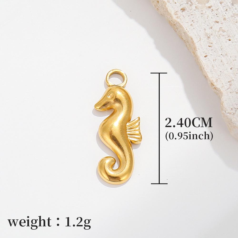 Golden Marine Life Charms: Stainless Steel Shell and Starfish Necklace and Bracelet Pendants