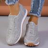 2026 Women's Vulcanized Shoes Mesh Lightweight Soft Sports Shoes Women Flat Bottomed Multi Functional Silver Gold Walking Shoes