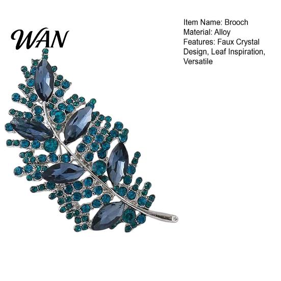 Lapel Accessory Brooch Pin Imitation Crystal Inlaid Leaf Design Pin-Type Collar Fixer Embellishment Shirts Cardigans Coats Suits Badge Decorative Clip