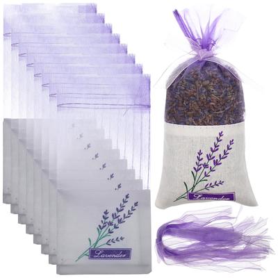 30pcs Lavender Sachet Bags Empty Fragrance Scented Portable Purse With Ribbon Classic Blue White Porcelain Embroidery Super Soft