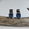 Silver Earrings with Nano Sapphire 3.95ct (2189107)